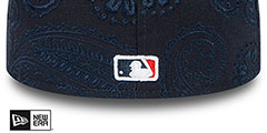 Braves SWIRL Navy Fitted Hat by New Era - 4th View