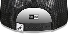 Braves TEAM-BASIC TRUCKER SNAPBACK Black-White Hat by New Era - 4th View