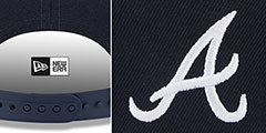 Braves TEAM-SCRIPT SNAPBACK Navy Hat by New Era - 4th View