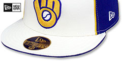 Brewers COOPERSTOWN PINWHEEL White-Royal Fitted Hat - 4th View