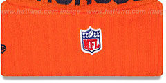 Broncos 2015 STADIUM Orange-Navy Knit Beanie Hat by New Era - 4th View