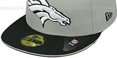 Broncos 2T SPLIT NFL TEAM-BASIC Grey-Black Fitted Hat by New Era - 4th View