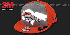 Broncos HEATHER-REFLECT SNAPBACK Grey-Orange Hat by New Era - 4th View