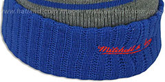 Broncos HIGH-5 CIRCLE BEANIE Grey-Royal by Mitchell and Ness - 4th View