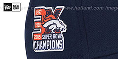 Broncos NFL 3X SUPER BOWL CHAMPS FLEX Navy Hat by New Era - 4th View