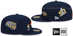 Broncos RINGS-N-CHAMPIONS Navy Fitted Hat by New Era - 4th View