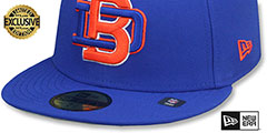 Broncos THROWBACK NFL LIGATURE Royal Fitted Hat by New Era - 4th View