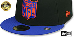 Broncos THROWBACK NFL SHIELD-BASIC Black-Royal Fitted Hat by New Era - 4th View