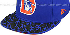 Broncos THROWBACK RUBBER MATTE SNAPBACK Royal Hat by New Era - 4th View