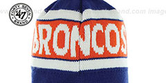 Broncos THROWBACK CRANBROOK Knit Beanie Hat by Twins 47 Brand - 4th View