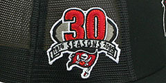 Buccaneers 30TH MESH-BACK SIDE-PATCH Black-Black Fitted Hat by New Era - 4th View