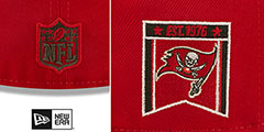 Buccaneers BANNER SIDE-PATCH Red Fitted Hat by New Era - 4th View