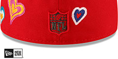 Buccaneers CHAIN STITCH HEARTS Red Fitted Hat by New Era - 4th View