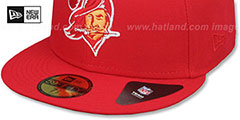 Buccaneers NFL THROWBACK TEAM-BASIC Red Fitted Hat by New Era - 4th View