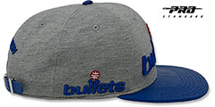 Bullets TEAM-BASIC STRAPBACK Grey-Royal Hat by Pro Standard - 4th View