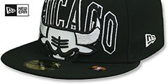 Bulls 2023 NBA TIP OFF Black-White Fitted Hat by New Era - 4th View