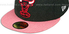 Bulls 2T-HEATHER ACTION Charcoal-Red Fitted Hat by New Era - 4th View