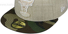 Bulls 2T-HEATHER Oatmeal-Army Fitted Hat by New Era - 4th View