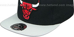 Bulls 2T XL-LOGO - 2 Black-Grey Fitted Hat by Mitchell and Ness - 4th View