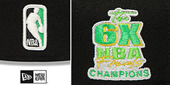 Bulls 6X NBA CHAMPS CITRUS POP Black-Green Fitted Hat by New Era - 4th View