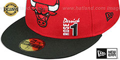 Bulls DERRICK ROSE 1 Red-Black Fitted Hat by New Era - 4th View