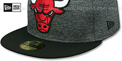 Bulls HEATHER-HUGE Grey-Black Fitted Hat by New Era - 4th View