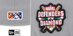 Bulls MILB MARVEL DEFENDERS SIDE-PATCH Grey-Royal Fitted Hat by New Era - 4th View