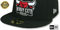 Bulls NBA G-LEAGUE Black Fitted Hat by New Era - 4th View