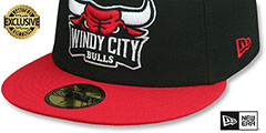 Bulls NBA G-LEAGUE Black-Red Fitted Hat by New Era - 4th View