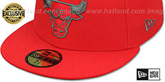 Bulls NBA TEAM-BASIC Fire Red-Charcoal Fitted Hat by New Era - 4th View