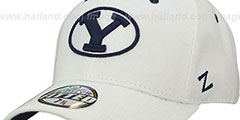 BYU DH White Fitted Hat by Zephyr - 4th View