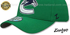 Canucks  SHOOTOUT Green Fitted Hat by Zephyr - 4th View