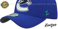 Canucks  SHOOTOUT Royal Fitted Hat by Zephyr - 4th View