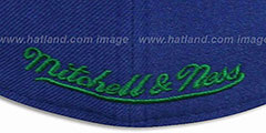 Canucks CLASSIC-SCRIPT Navy Fitted Hat by Mitchell and Ness - 4th View