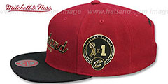 Cavaliers CITY CHAMPS SCRIPT SNAPBACK Burgundy-Black Hat by Mitchell and Ness - 4th View