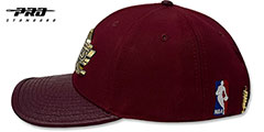 Cavaliers LOW-PRO GOLD METAL BADGE STRAPBACK Burgundy Hat by Pro Standard - 4th View