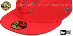 Cavaliers NBA TEAM-BASIC Fire Red-Charcoal Fitted Hat by New Era - 4th View