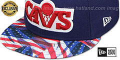 Cavaliers USA WAVING-FLAG Navy Fitted Hat by New Era - 4th View