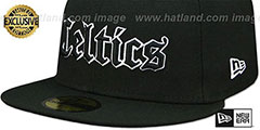 Celtics GOTHIC TEAM-BASIC Black Fitted Hat by New Era - 4th View