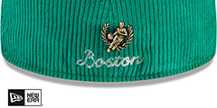 Celtics LETTERMAN PIN CORDUROY Kelly Fitted Hat by New Era - 4th View