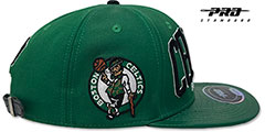 Celtics RETRO-ARCH STRAPBACK Black-White Hat by Pro Standard - 4th View