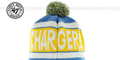 Chargers THROWBACK CRANBROOK Knit Beanie Hat by Twins 47 Brand - 4th View