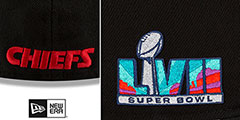 Chiefs SUPER BOWL LVII Black Fitted Hat by New Era - 4th View