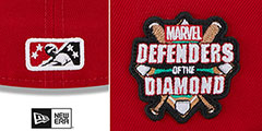 Chihuahuas MILB MARVEL DEFENDERS SIDE-PATCH Red-Black Fitted Hat by New Era - 4th View