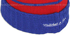 Clippers HIGH-5 CIRCLE BEANIE Red-Royal by Mitchell and Ness - 4th View