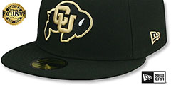 Colorado NCAA BUFFALO TEAM-BASIC Black Fitted Hat by New Era - 4th View