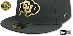 Colorado NCAA BUFFS TEAM-BASIC Charcoal Fitted Hat by New Era - 4th View