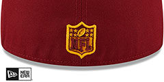 Commanders TRIPLE THREAT IDENTITY Burgundy Fitted Hat by New Era - 4th View