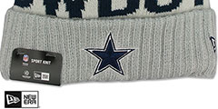 Cowboys 17 ALTERNATE STADIUM BEANIE Grey Knit Hat by New Era - 4th View