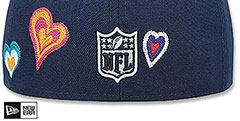 Cowboys CHAIN STITCH HEARTS Navy Fitted Hat by New Era - 4th View